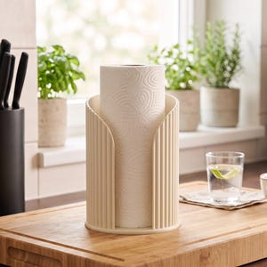 Porte-rouleau de papier essuie-tout côtelé Inca, support de comptoir moderne pour la cuisine, décoration minimaliste image 5
