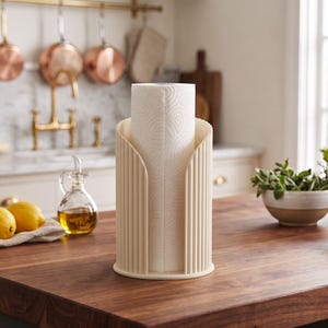 Porte-rouleau de papier essuie-tout côtelé Inca, support de comptoir moderne pour la cuisine, décoration minimaliste image 2