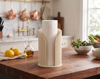 Ribbed Paper Towel Holder: Freestanding Kitchen Roll Stand