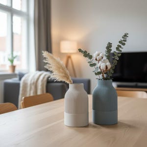 Japandi Two-Tone Minimalist Vase, Scandinavian Japanese Home Decor image 14