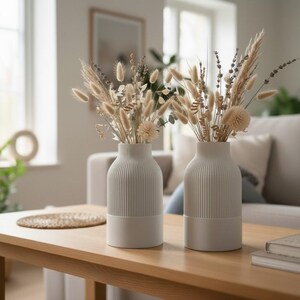 Japandi Two-Tone Minimalist Vase, Scandinavian Japanese Home Decor image 3