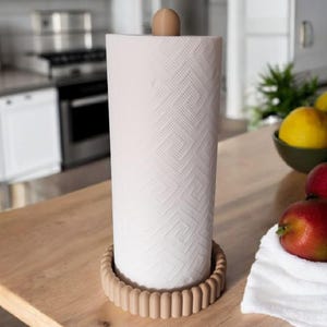 Moderne keukenrolhouder, papieren handdoekhouder, minimalistische opbergruimte voor op het aanrecht, Scandinavisch keukenaccessoire afbeelding 3