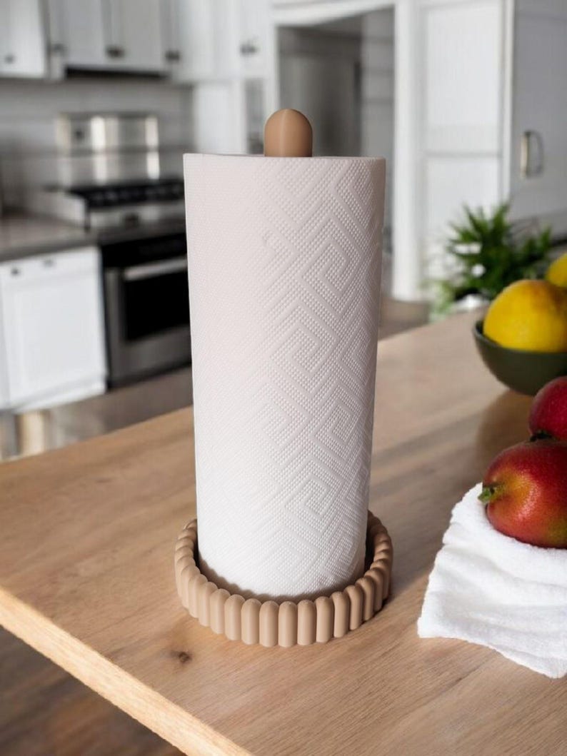 Moderne keukenrolhouder, papieren handdoekhouder, minimalistische opbergruimte voor op het aanrecht, Scandinavisch keukenaccessoire afbeelding 3