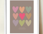 Counting Hearts Poster Print, 'How do I love thee', Love print, Valentine's art, Elizabeth Barrett Browning poem, romantic print, home decor