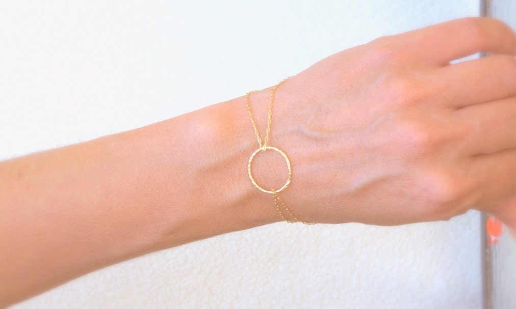 Gold Bracelet Circle bracelet small circle bracelet Karma Etsy