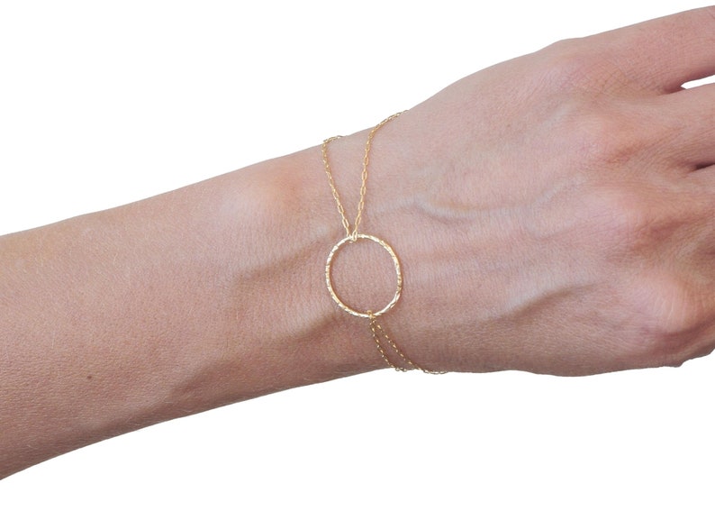 Delicate Gold Karma Circle bracelet - Thin dainty simple everyday minimal gold filled Silver bracelet best friend gift 