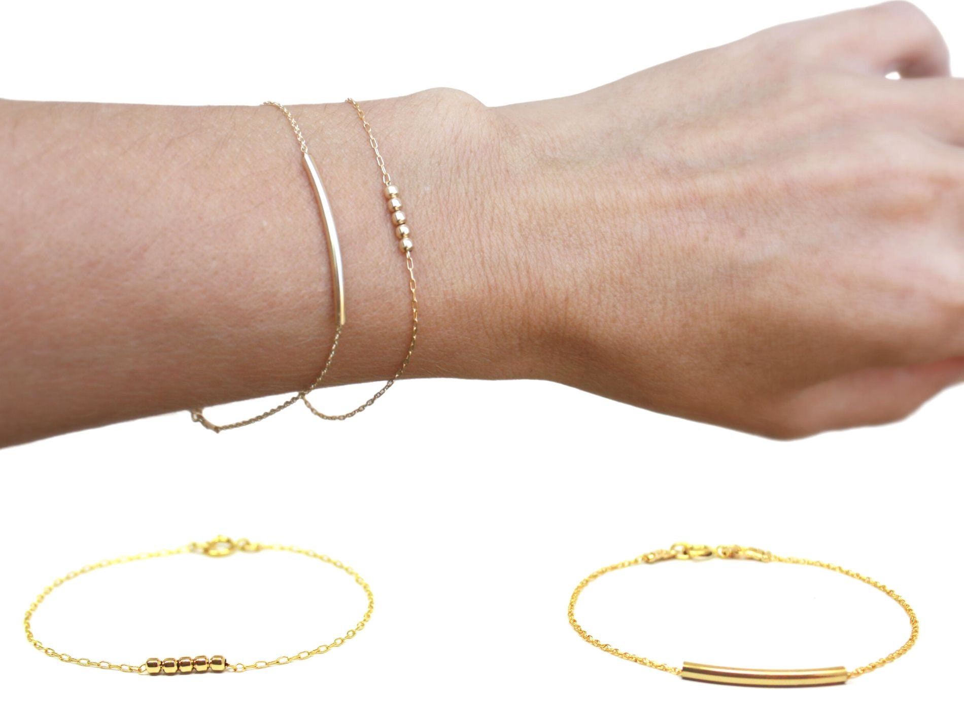  Gold Bracelets for Women Girls, Handmade non Tarnish Adjustable  Stackable Chain Bracelet Set, 14K Gold Plated Trendy Jewelry Layered Dainty  Link Bracelets : Clothing, Shoes & Jewelry