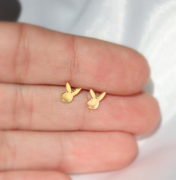 bunny earrings gold