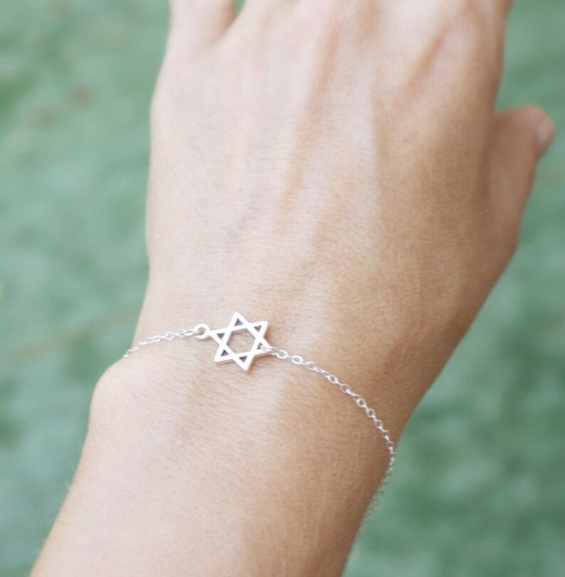 Star of David Bracelet Tiny Jewish Star Sterling Silver Etsy