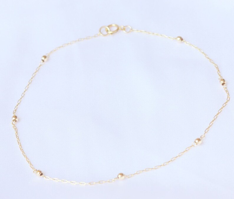 Gold Anklet for Women 14k Gold Filled Satellite Anklet Etsy