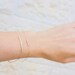 Dainty bracelet set, Set of 2 gold bracelets, thin gold bracelet, 14k gold filled tiny beads and Bar bracelets