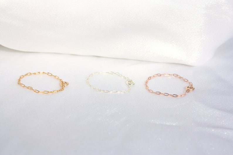 Thin Stack Ring Barely there jewelry Dainty Simple Delicate Gold Ring Tiny 14k Gold filled Chain Jewelry Chain Ring