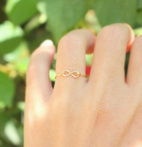 Sterling Silver Rose Gold Plated Best Friends Infinity Ring Size 4 Sterling Silver Rose Gold Plated Best Friends Infinity Ring Size 4