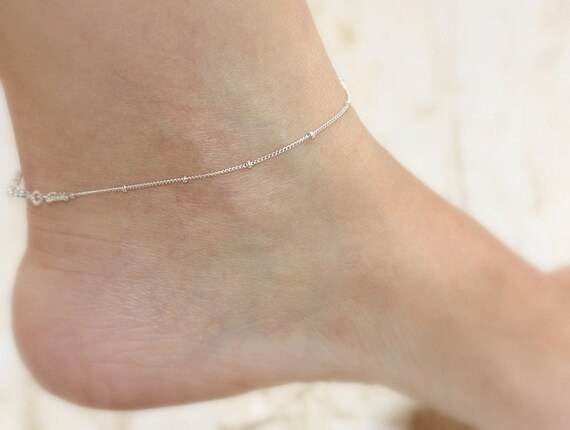 simple silver anklets