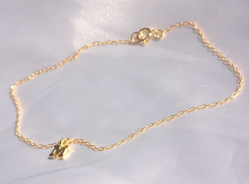 Initial Anklet Gold Initial Letter Anklet Personalized Etsy