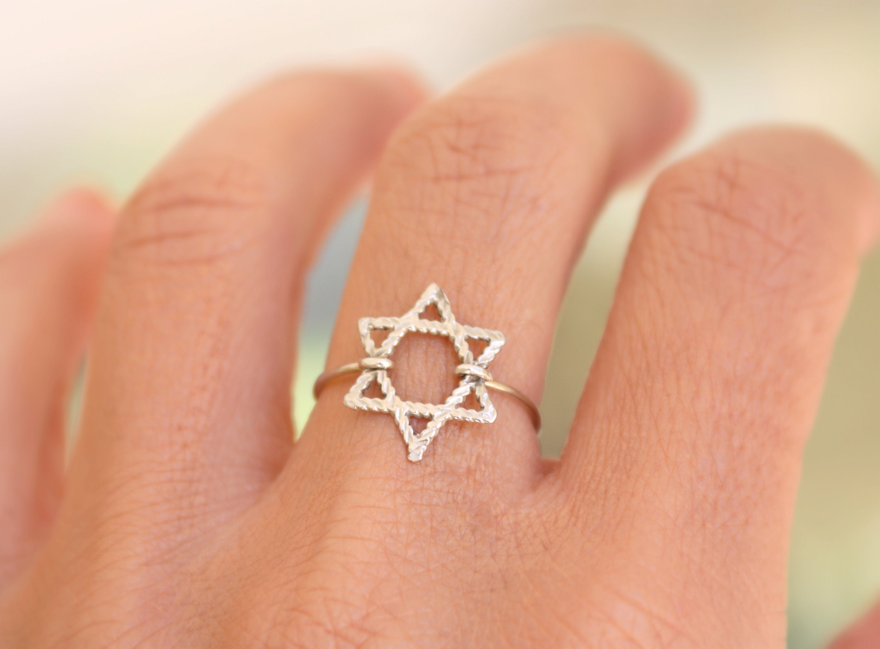 Anillo Estrella de David en oro o plata de - Etsy España