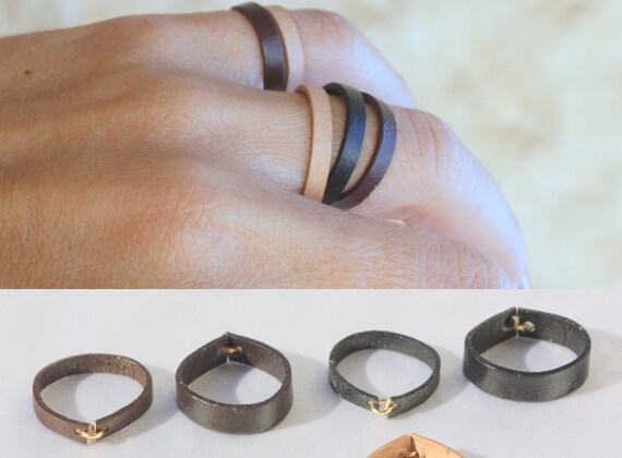 bague or et cuir bague or et cuir