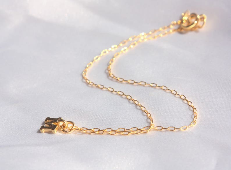Initial Anklet Gold Initial Letter Anklet Personalized Etsy