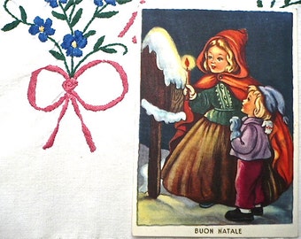 Christmas Postcards, Vintage and Antique x 9 - Italian, Romanian, Danish and German Xmas Postcards, 1920s-50s