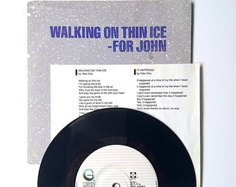 Yoko Ono Single Record, Vinyl, Walking on Thin Ice-For John - Vintage Vinyl Record, Yoko Ono, B Side, It Happened