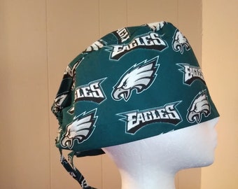 Eagles scrub cap with ties