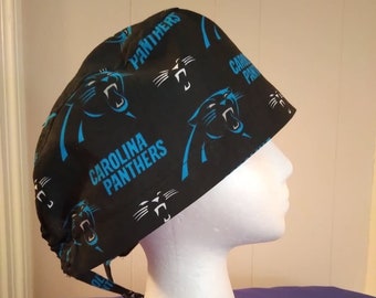 Carolina panther scrub cap with ties