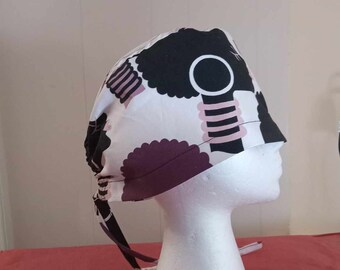 Ethnic print scrub cap