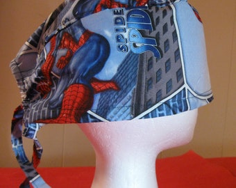 Spiderman scrub cap with ties