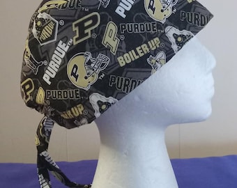 Perdue scrub cap with ties.