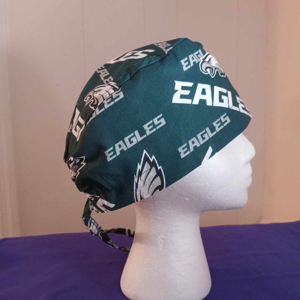 Eagles Bold print scrub cap with ties