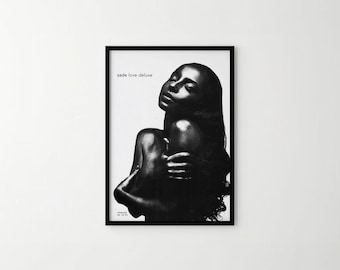 Affiche de luxe « Love » de Sade, art mural musical en noir et blanc, poster d'album iconique, photographie de chanteuse soul, impression photo de qualité muséale supérieure