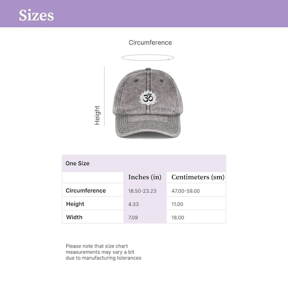 Om Aum Lotus Embroidered Cap Vintage Washed Baseball Hat