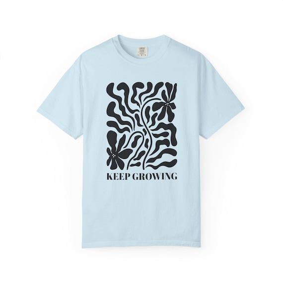 Positive Quote Keep Growing T-Shirt Mental Health Support Floral Boho Tee