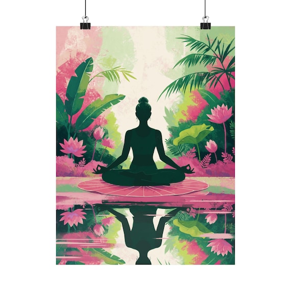 Yoga Wall Art Meditation Poster Mindfulness Yoga Decor Spiritual Woman Gift