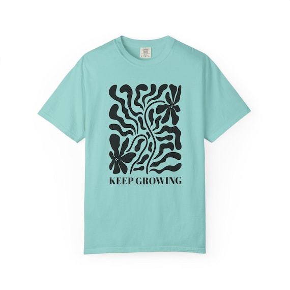 Positive Quote Keep Growing T-Shirt Mental Health Support Floral Boho Tee