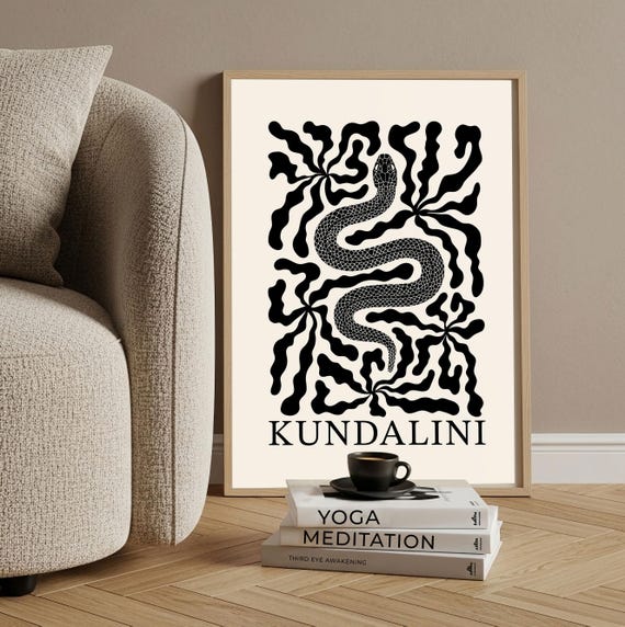 Kundalini Snake Poster Yoga Wall Art Boho Print Mystical Spiritual Home Decor