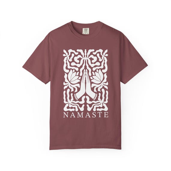 Namaste Shirt Unisex Fit Meditation Tee With Lotus Flowers