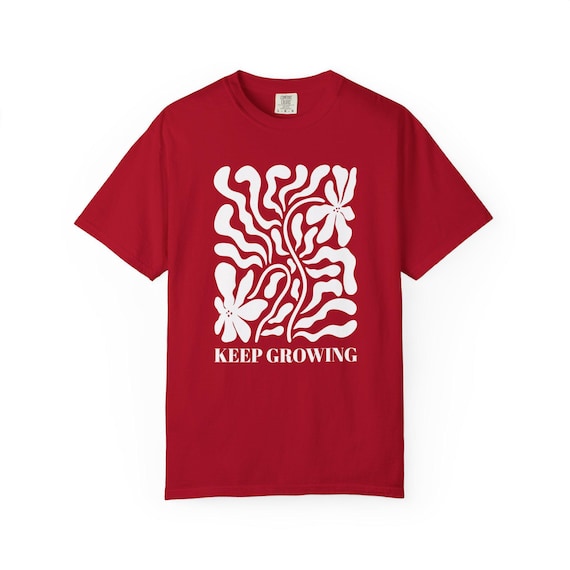 Positive Quote Keep Growing T-Shirt Mental Health Support Floral Boho Tee