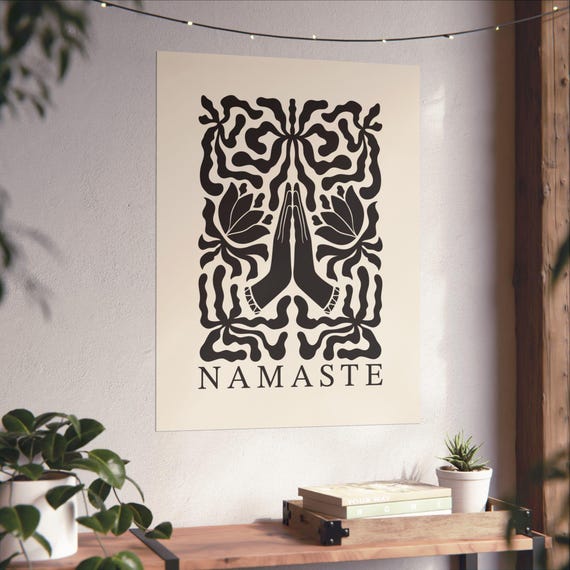 Namaste Hands Poster Matte Vertical Wall Art Yoga Meditation Print Spiritual Home Decor