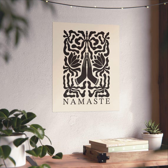 Namaste Hands Poster Matte Vertical Wall Art Yoga Meditation Print Spiritual Home Decor