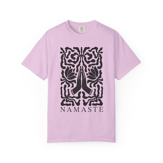 Namaste Shirt Unisex Fit Meditation Tee With Lotus Flowers