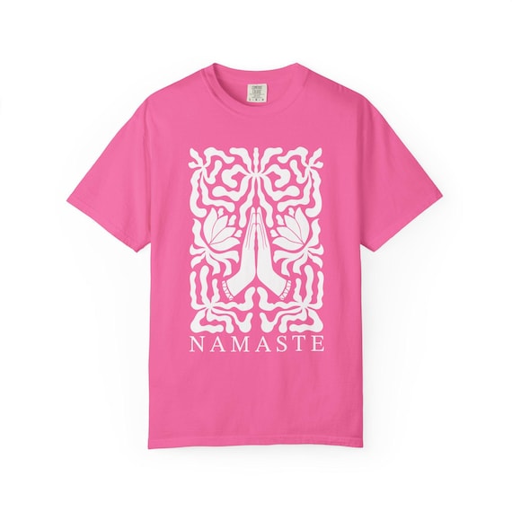 Namaste Shirt Unisex Fit Meditation Tee With Lotus Flowers