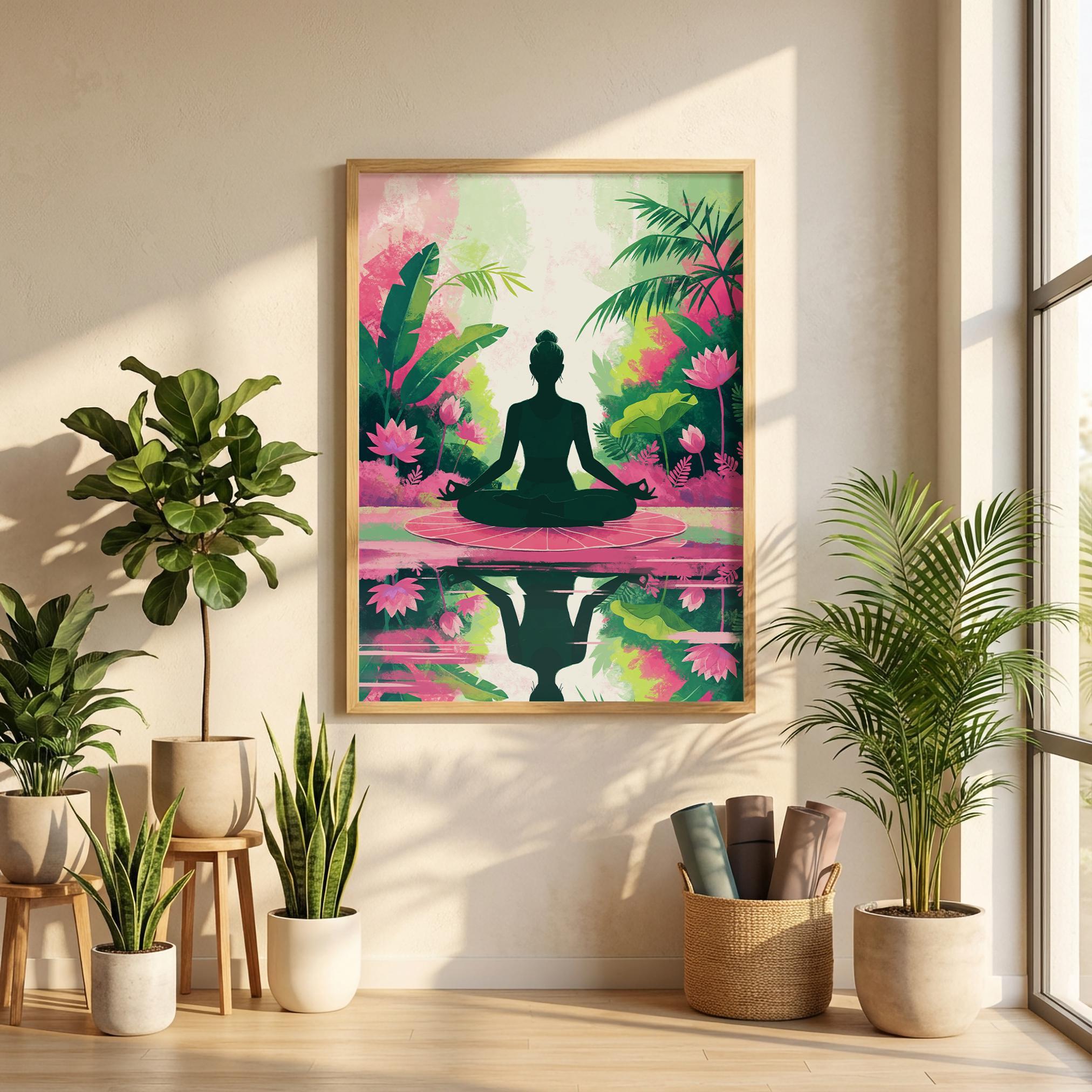 Yoga Wall Art Meditation Poster Mindfulness Yoga Decor Spiritual Woman Gift