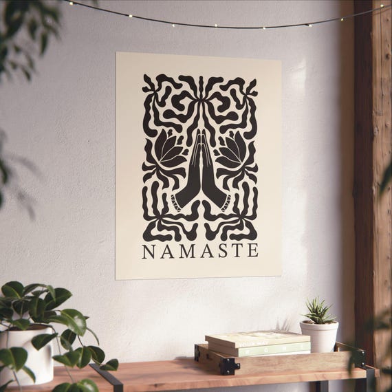 Namaste Hands Poster Matte Vertical Wall Art Yoga Meditation Print Spiritual Home Decor