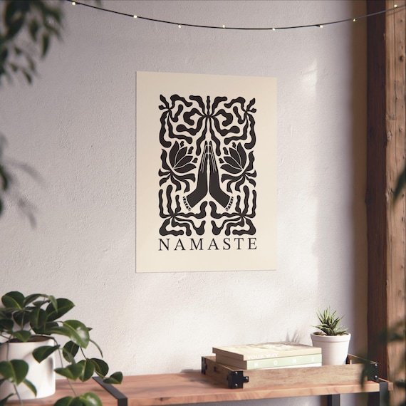 Namaste Hands Poster Matte Vertical Wall Art Yoga Meditation Print Spiritual Home Decor