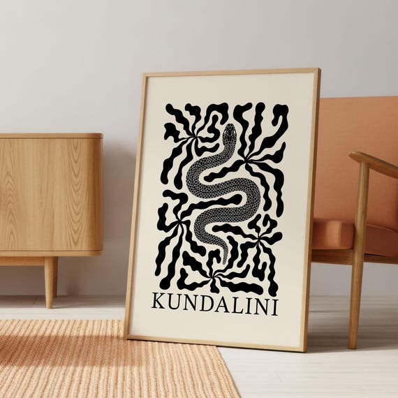 Kundalini Snake Poster Yoga Wall Art Boho Print Mystical Spiritual Home Decor