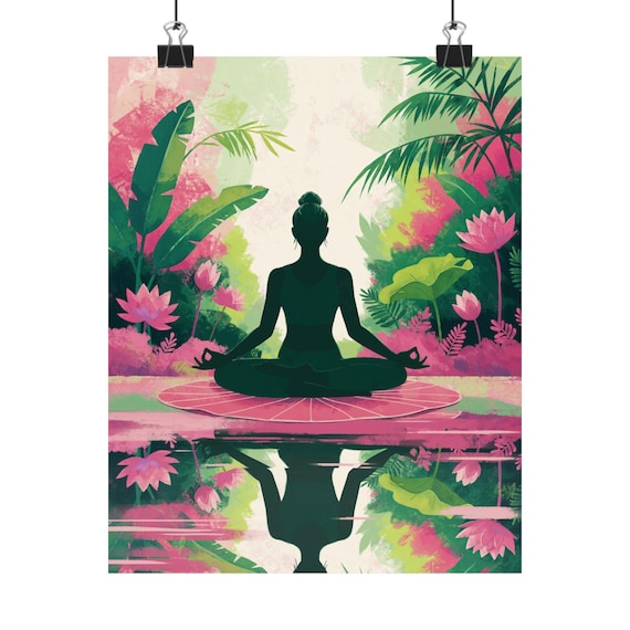 Yoga Wall Art Meditation Poster Mindfulness Yoga Decor Spiritual Woman Gift