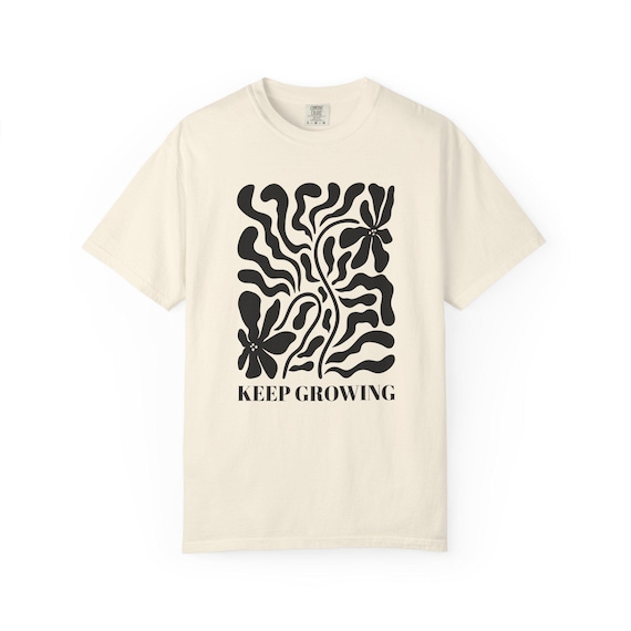 Positive Quote Keep Growing T-Shirt Mental Health Support Floral Boho Tee