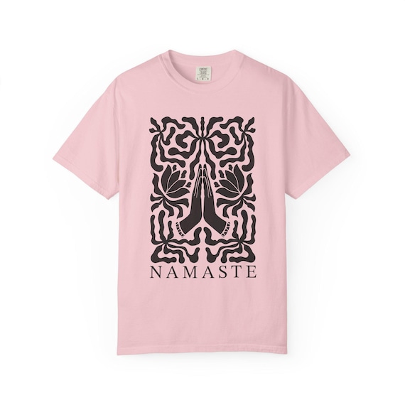 Namaste Shirt Unisex Fit Meditation Tee With Lotus Flowers