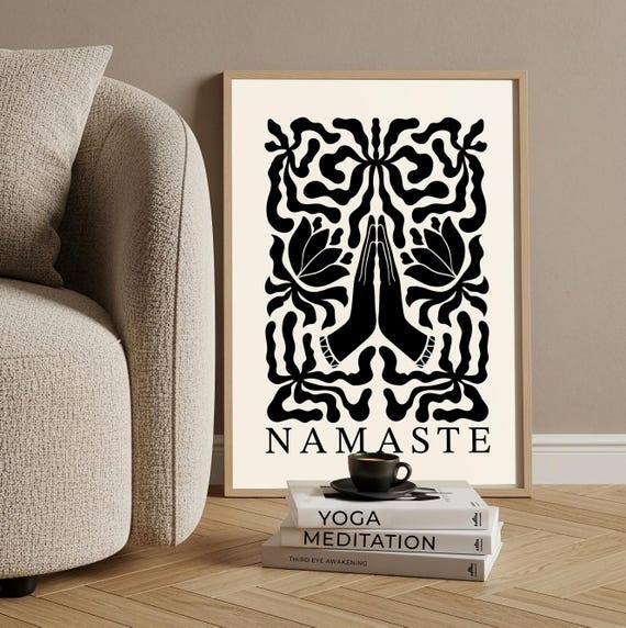 Namaste Hands Poster Matte Vertical Wall Art Yoga Meditation Print Spiritual Home Decor